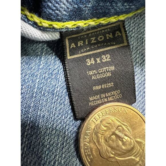 Vintage Y2K Arizona Men’s Light Wash Straight Leg Bootcut Denim Jeans - 34X32 - Picture 6 of 8